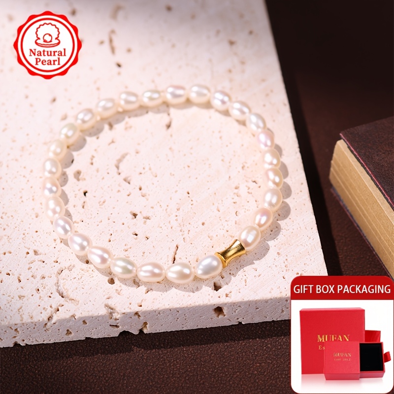 Freshwater Pearl Bracelet for Women 4 5mm Natural Beaded Stretch Rope